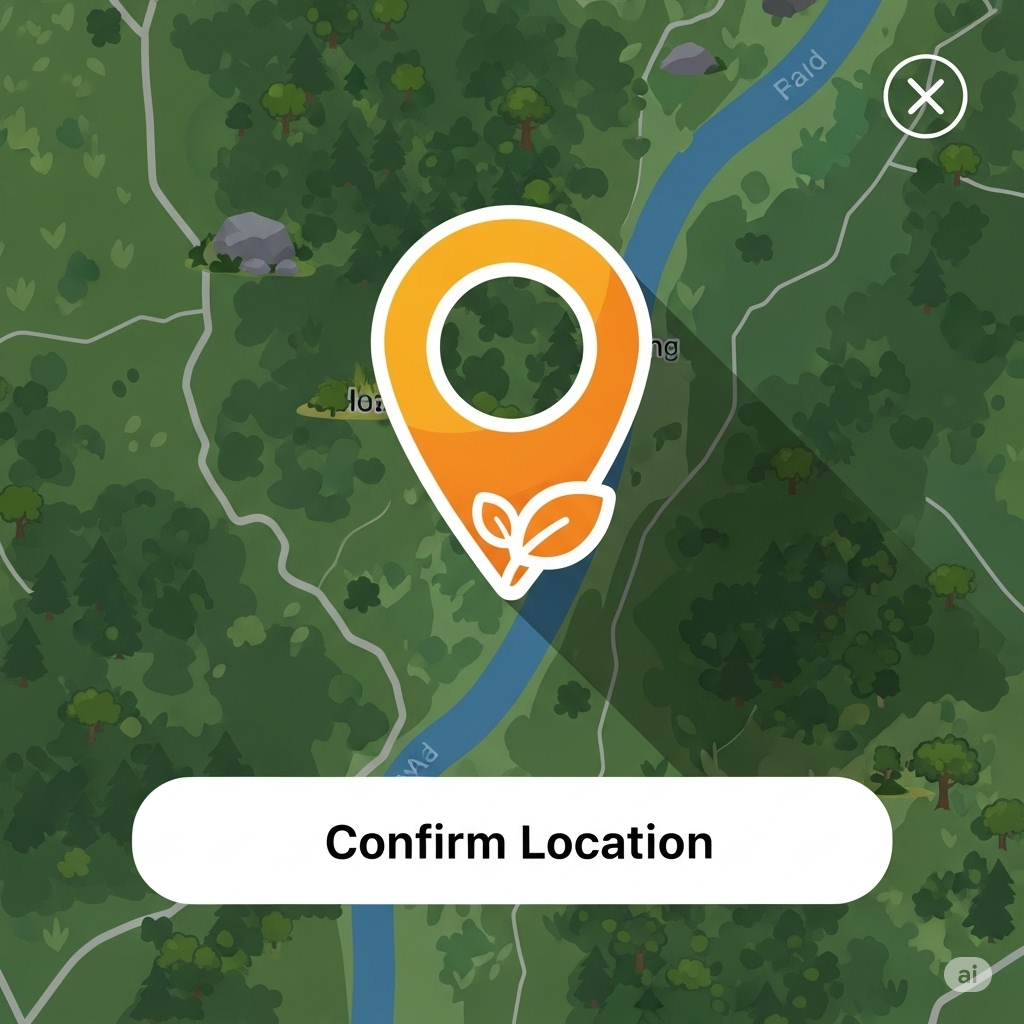 App screen showing how to add a new spot to the map